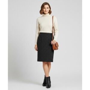 Vintage Anne Klein Wool Pencil Skirt‎ Womens 8 Houndstooth Dark Academia Career